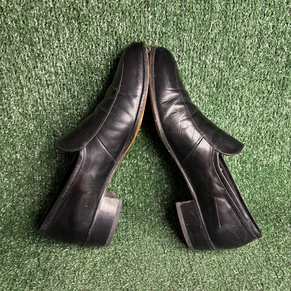 Florsheim Designer Collection Loafers Leather Vintage Formal Shoes Black Mens 9D